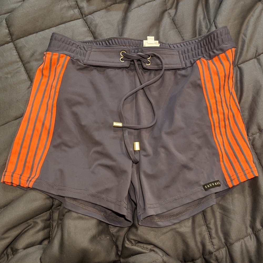 Sauvage Swim Trunks Small 3" inseam Gray